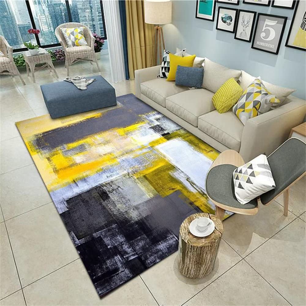 Dywan dziewczęcy, geometryczna abstrakcja do salonu, przytulny dywan, wielokolorowy, do jadalni, designerski, dla dziewcząt, dzieci, chłopców, 130 x 200 cm