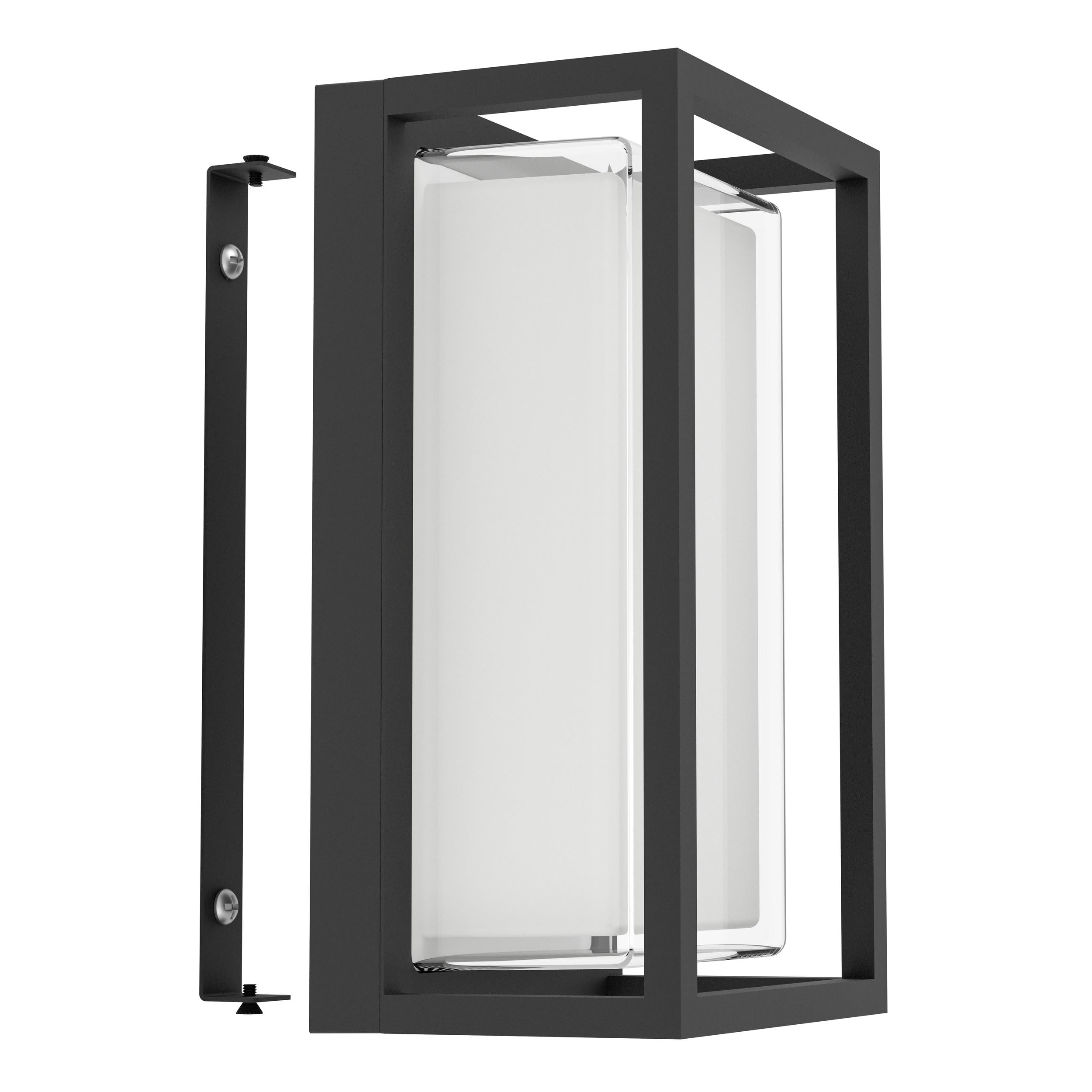 EGLO LED Wandleuchte außen Grottazzolina, Außenlampe mit Bewegungsmelder | Außenleuchte mit Rahmen aus Aluminium in Schwarz, warmweiß - neutralweiß - kaltweiß, IP65