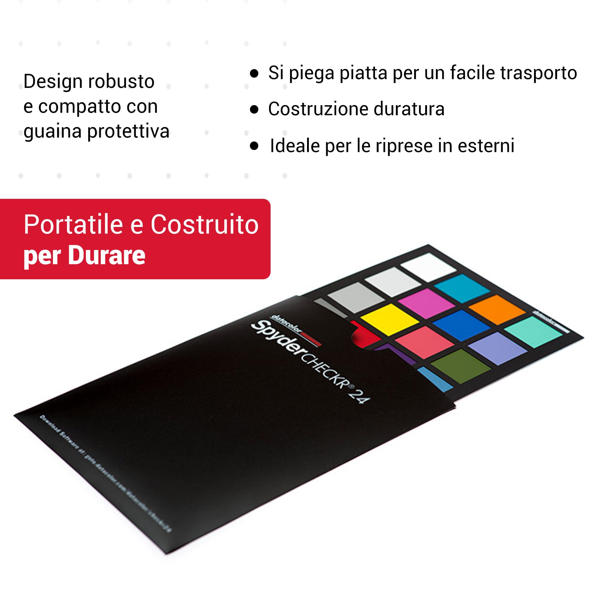 Datacolor SpyderCheckr 24 - Guida per controllo dei colori e calibrazione dei bianchi, per macchina fotografica