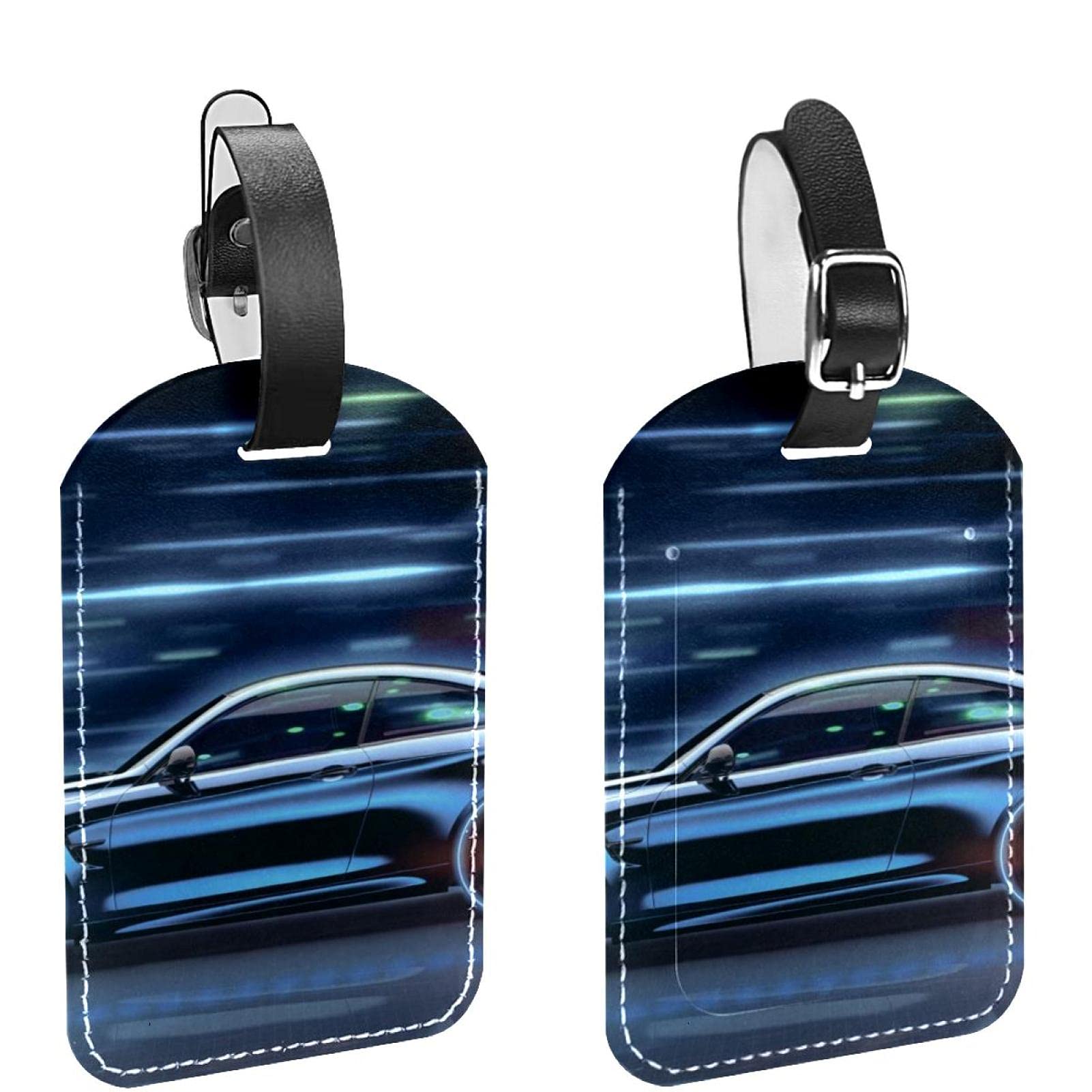 imobaby High Speed Driving Car Luggage Tags Travel Bag Labels Tag Card Holder Name for Baggage Suitcase Bag Backpacks, 2 PCS