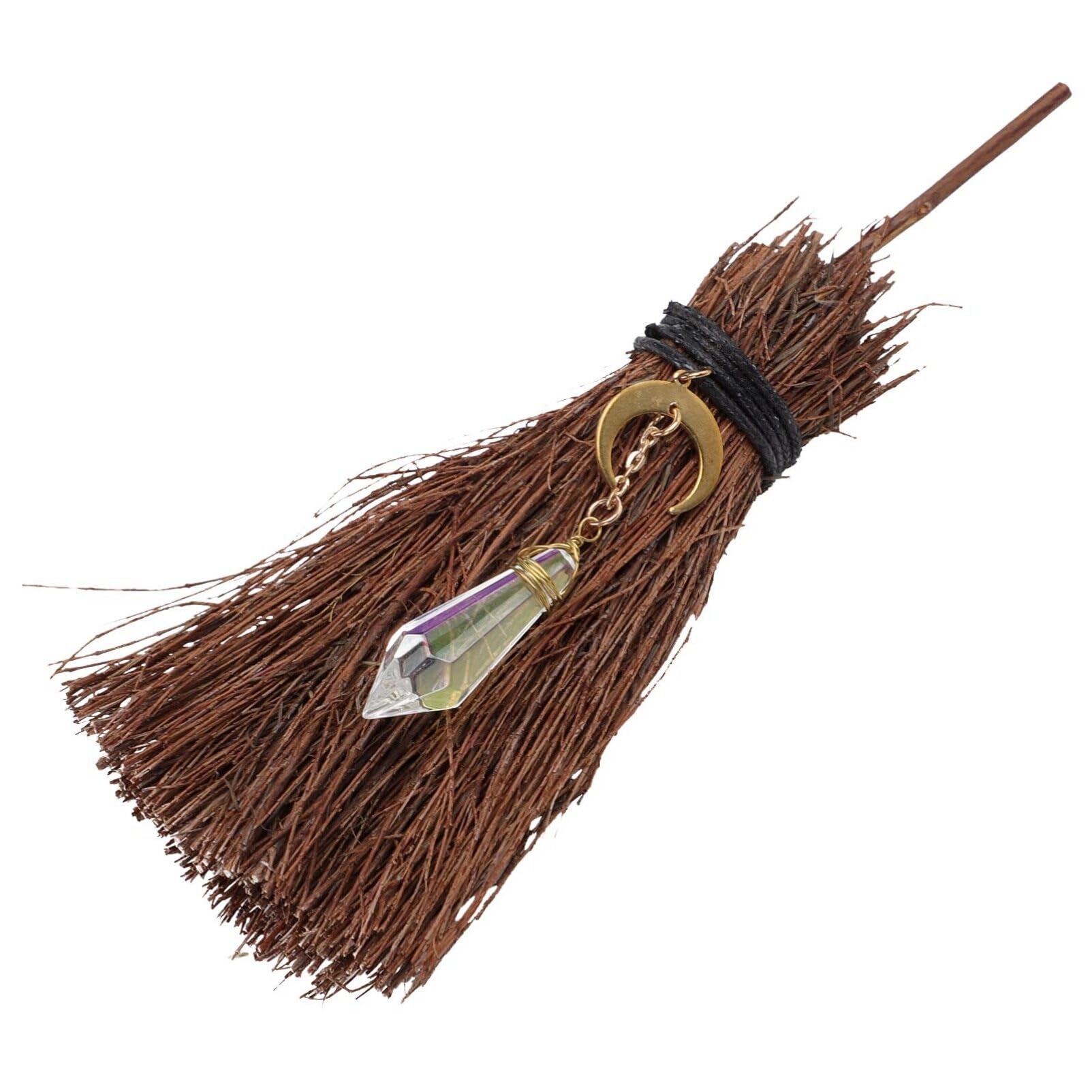 Pendentif balai Wicca sorcière en cristal cadeau ésotérique maison