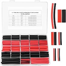 300 Pieces Double Wall Heat Shrink Tubing, Waterproof Heat Shrink Tube, 3:1 Heat Shrink Tubing, Welded Heat Shrink Tube, Electrical Insulation Tubing – Black, Red