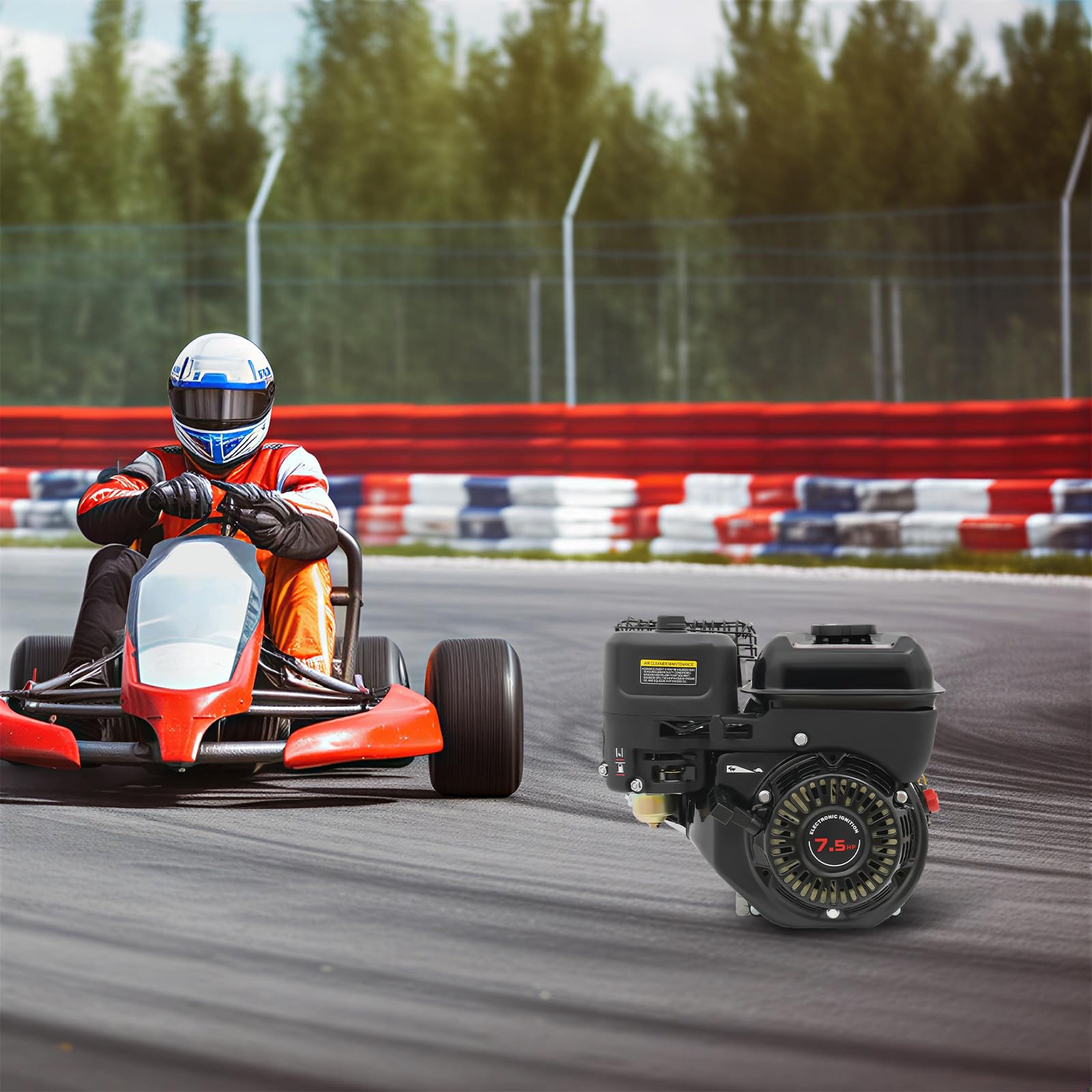 Motor de gasolina de 4 tiempos 7,5 CV 212 cc, motor térmico 3600 RPM 3,6 L, motor de gas para desbrozadora, para agrícola, construcción, Karting, bomba compresor, bajo ruido 75 dB, refrigerado por