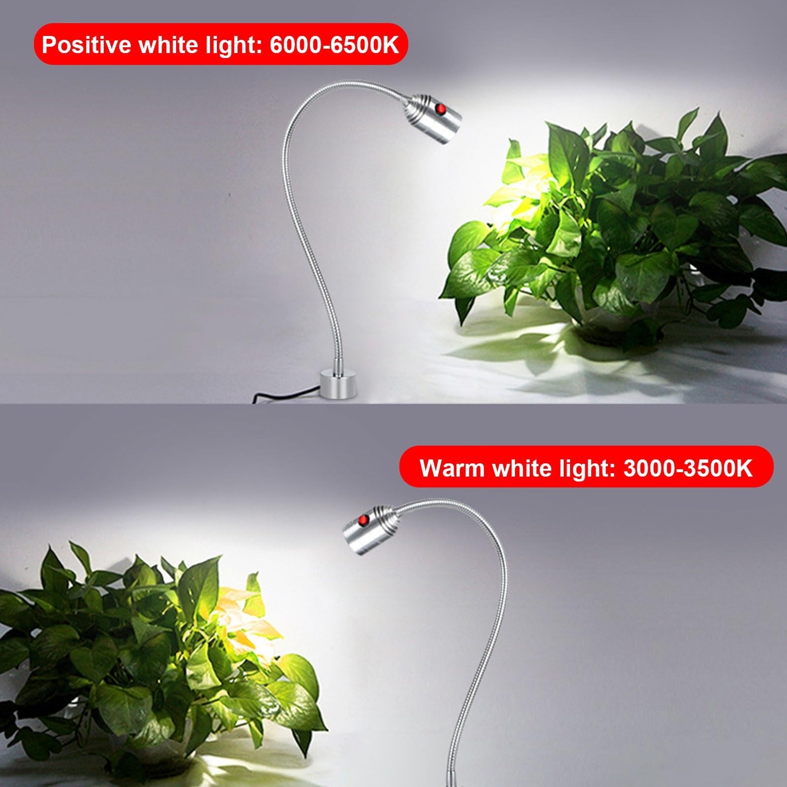 Lampe LED Col Cygne Flexible 110-220V Avec Base Magnétique Solide / Base Fixation à Vis, Lampe LED Pour Machine Industrielle Eclairage LED 360° Ajustable Pour To(Size:5W24-36V,Color:Base fixe à vis)
