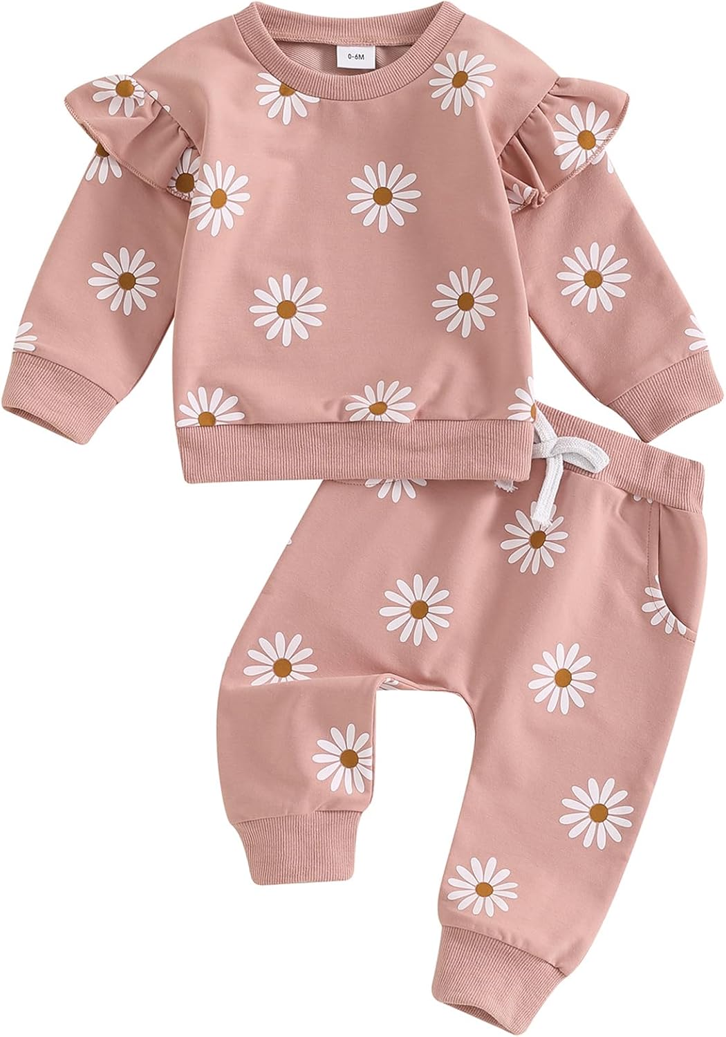 Mubineo Toddler Baby Girl Clothes Cute Flower Sweatshirt Outfits Fall Winter Long Sleeve Tops Pant Outfit Sweatsuit Set