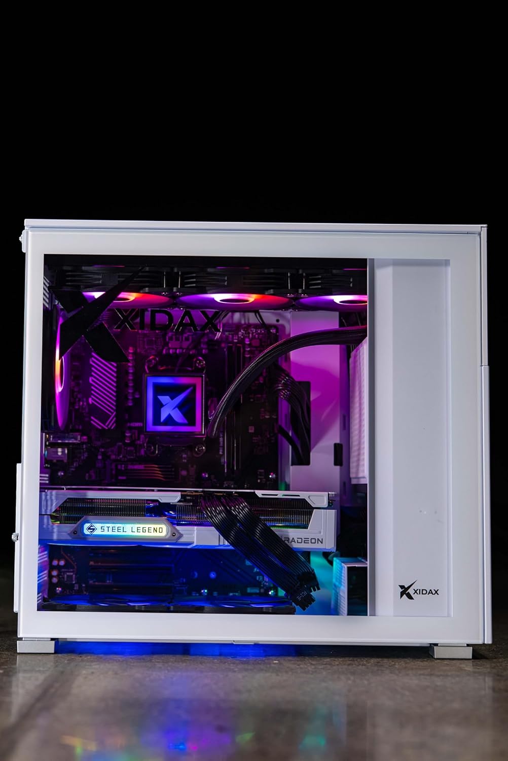XIDAX X6 Gaming Desktop-AMD RYZEN 7 9800X3D (up to 5.2GHz)|AMD Radeon RX 9070XT 16GB|32GB (2x16GB) DDR5 5600MHz|2TB M.2 NVMe|Genuine Windows 11 Home|Xen White Case with 8" LCD Screen on Front