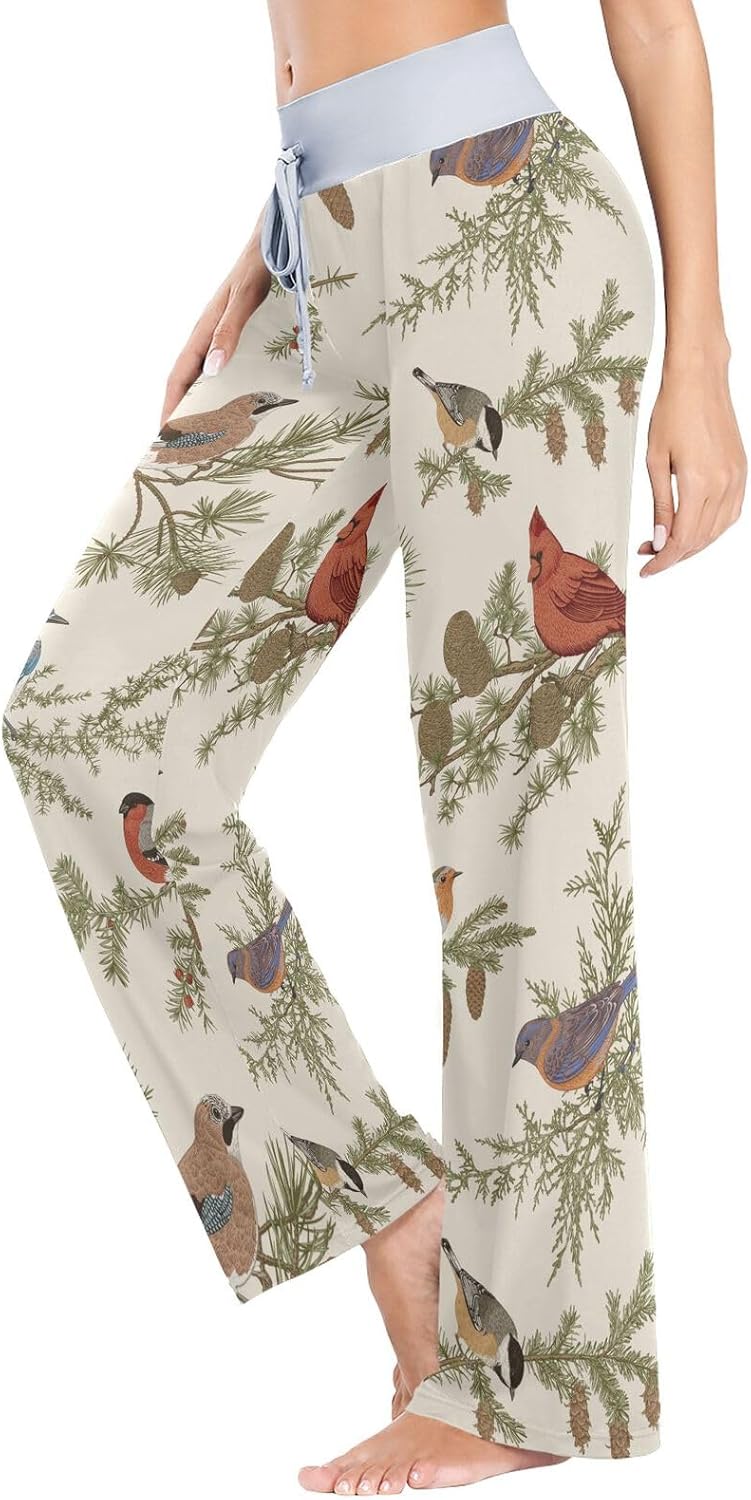Women's Pajama Pants Birds Tit Robin Jay Bullfinch Sleepwear Lounge Pajama Bottoms XS - Image 3