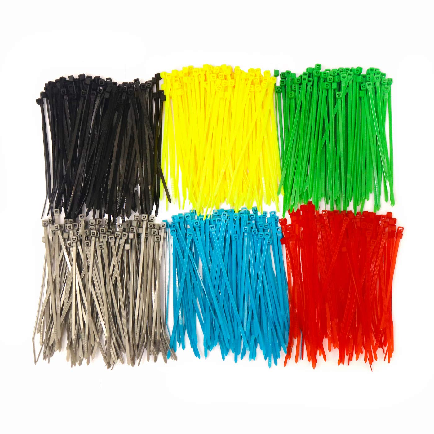 Pack of 600 (2.5mmX100mm) MultiColoured Strong Nylon 66 Zip Cable Zip Ties For Fying/Bundling/Fastening Cable Ties