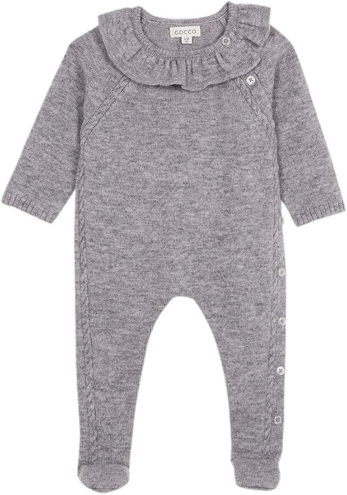 Ropa Punto Bebe Pelele Bebé Gocco Azul Con Cuello Contraste Unisex,  Botones Espalda Y Piernas Gocco Bebe