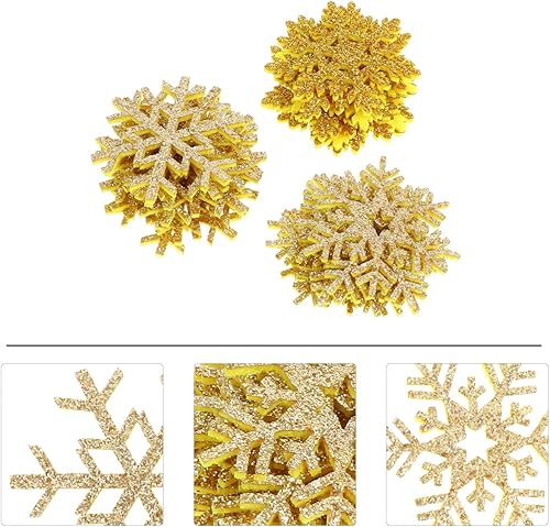 Miniatura 3 de EXCEART Parches bordados de Navidad con copos de nieve, apliques de copo de nieve para planchar en ropa, fiesta, decoración de Navidad,