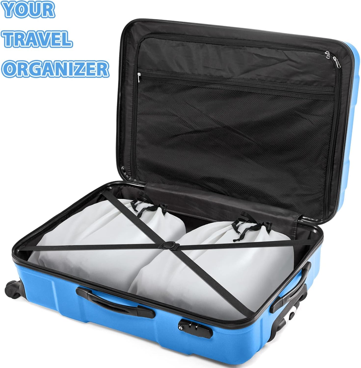 Woanger 10 Pcs Dust Cover Bags Large Cotton Breathable Bags Dustproof Drawstring Storage Bag for Shoes Purses Handbags Travel Packing Luggage Organizer Home Storage, 2 Sizes - Image 5