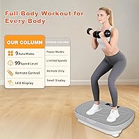 Vista 10 de Homesy Vibration Plate Exercise Machine, Vibrating Plate for Lymphatic Drainage, Full Body Shaking Workout Fitness Platform Board, Sport Gym