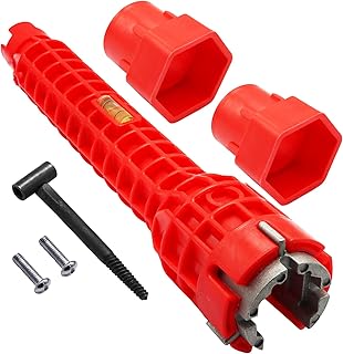 Sink Faucet Installer Wrench Socket Kit, Uooker Plumbing Tap Spanner Set, 8 in 1 Multifunction Plumbing Tools, Plumbers Basin/Pipe Wrench, for Toilet Bowl/Sink/Bathroom/Kitchen Plumbing Wrench Spanner