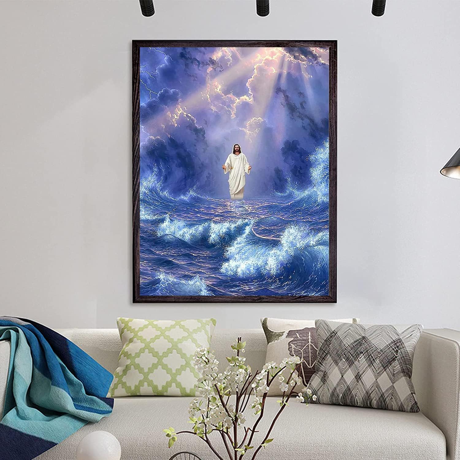DVWIVGY 5D Jesus Christ Diamond Painting Kits for Adults DIY Full Drill Diamond Painting Coming Jesus Christian Religion for Home Wall Decor 12x16 inch