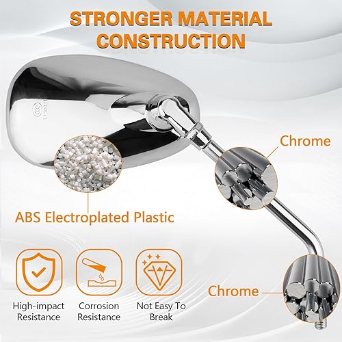 Miniatura 4 de Espejos laterales retrovisores para motocicleta, 0.394 in, material cromado, compatible con Kawasaki Suzuki Chopper