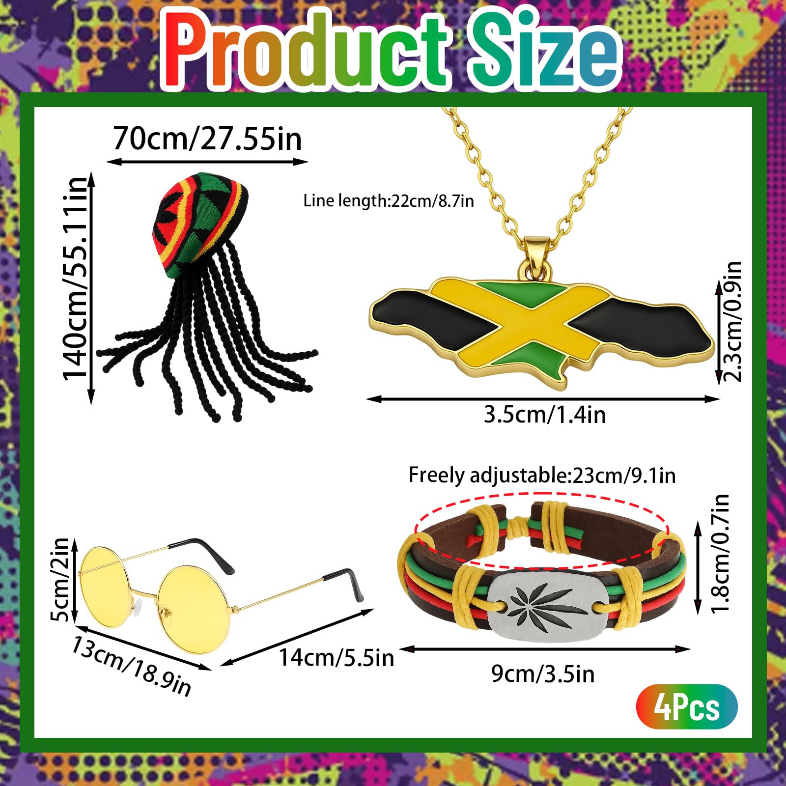 jamaica bandana reggae caribbean fancy dress jamaican bandana rasta hat rasta hat with dreadlocks jamaican dress jamaican hat jamaican clothes caribbean dresses for women reggae fancy dress jamaican o - Image 2