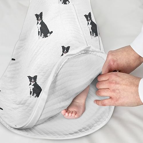 Miniatura 5 de vvfelixl Baby Sleep Sack for 6-12 Months Border Collie Dog Baby Wearable Blanket Zipper Swaddle Transition Sleeping Bag for Infant Baby Sleep Suit