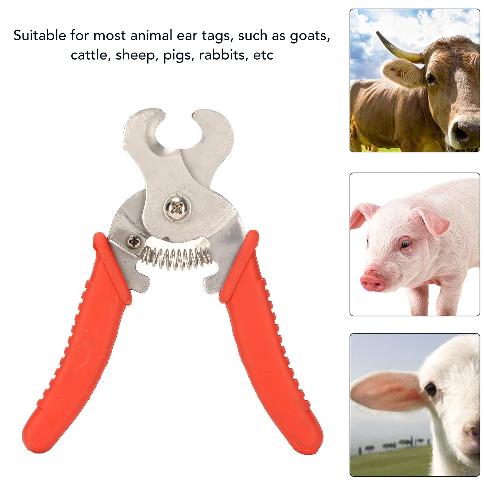 Pince à Enlever les étiquettes D'oreille Pince à Enlever les Animaux Couper L'étiquette D'oreille D'animal en Acier Inoxydable pour les Fournitures de santé du Bétail Poultry Farming Supplies