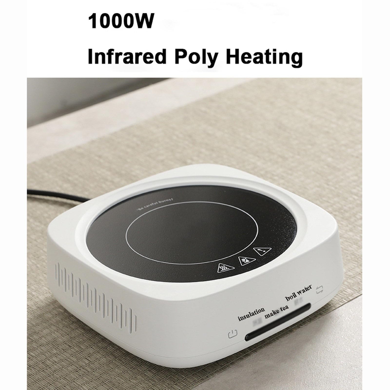 1000W Mini Touch wyciszenie elektryczny piec ceramiczny szklany garnek garnek ceramiczny żelazny garnek uniwersalny wrząca woda ekspres do herbaty gospodarstwa domowego 220V,Black