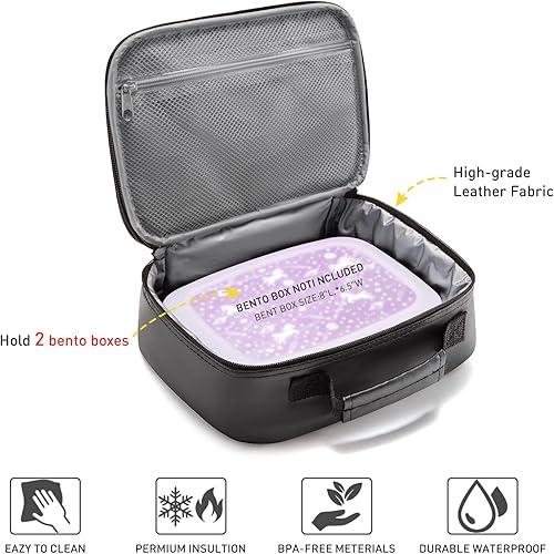 Miniatura 4 de Hairao Lonchera para niños, lonchera Gameboy para niños, reutilizable y térmica, de cuero, para la escuela, con aislamiento, para niños, niñas,