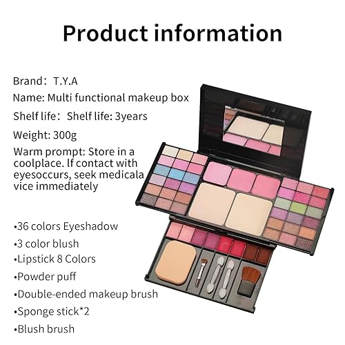 Miniatura 6 de Kit de maquillaje todo en uno para mujeres, niñas, adolescentes, 16 colores, sombra de ojos con brochas de maquillaje, paleta de maquillaje, juegos