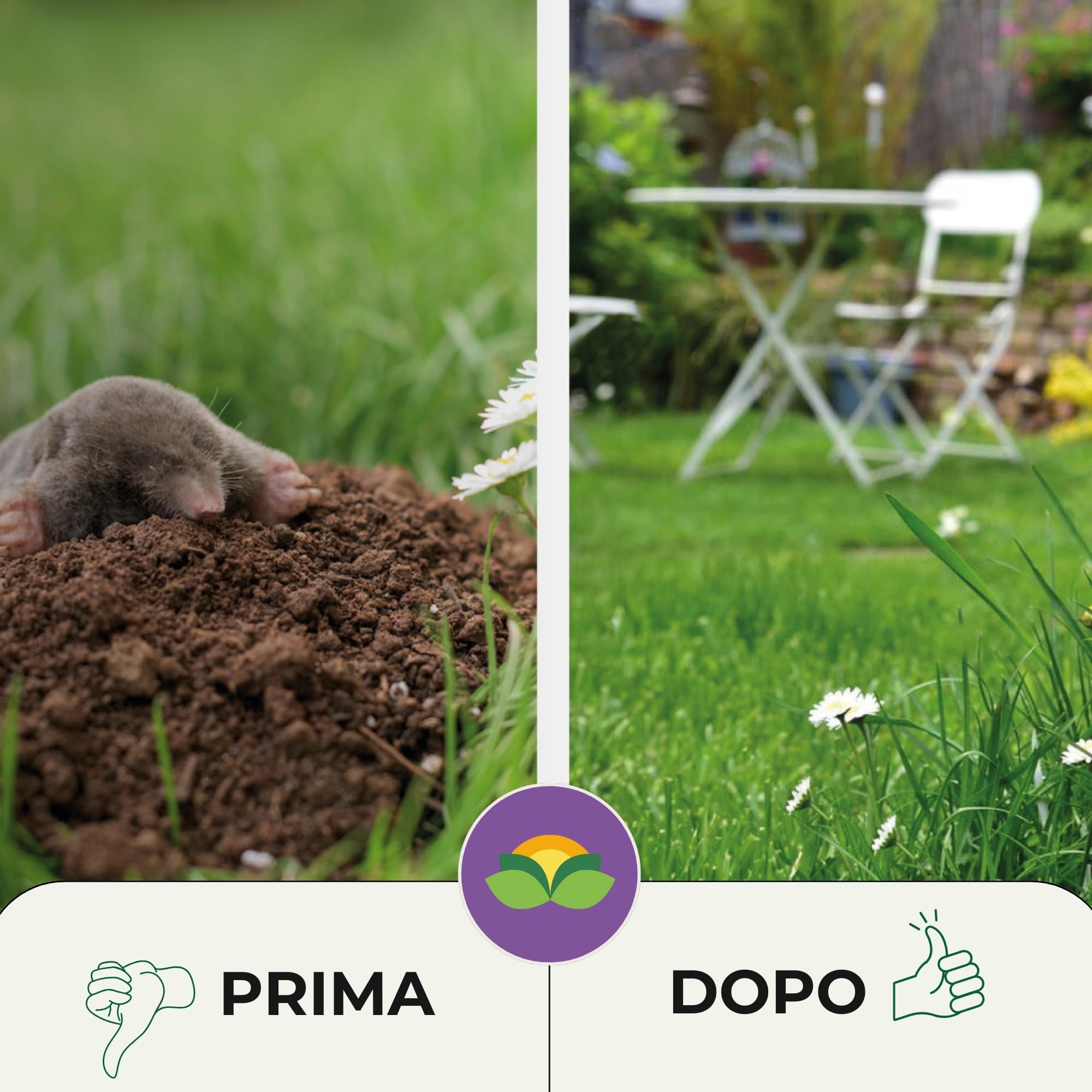 Albagarden - Repellente Talpe - Scaccia Talpe Vegetale Olfattivo per Allontanare da Orto E Giardino - No Trappola Antitalpa Granulare X 1 Litro