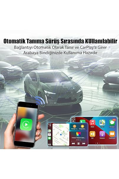 Apple Iphone Carplay Uyumlu Kablosuz Bağlantı Adaptörü Araç Bluetooth Kablolu Carplay Kablosuz Çevirici