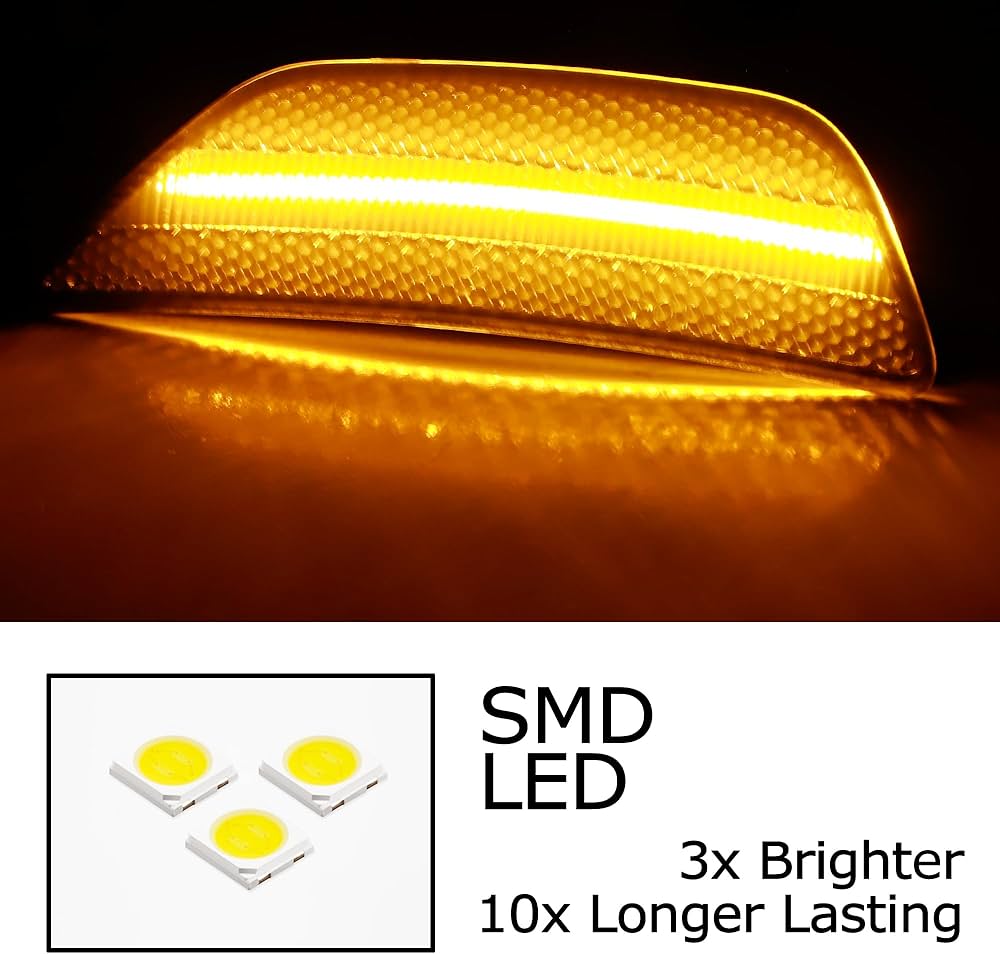 Amazon.com: iJDMTOY Black-Out Smoked Lens 36-SMD Amber Full