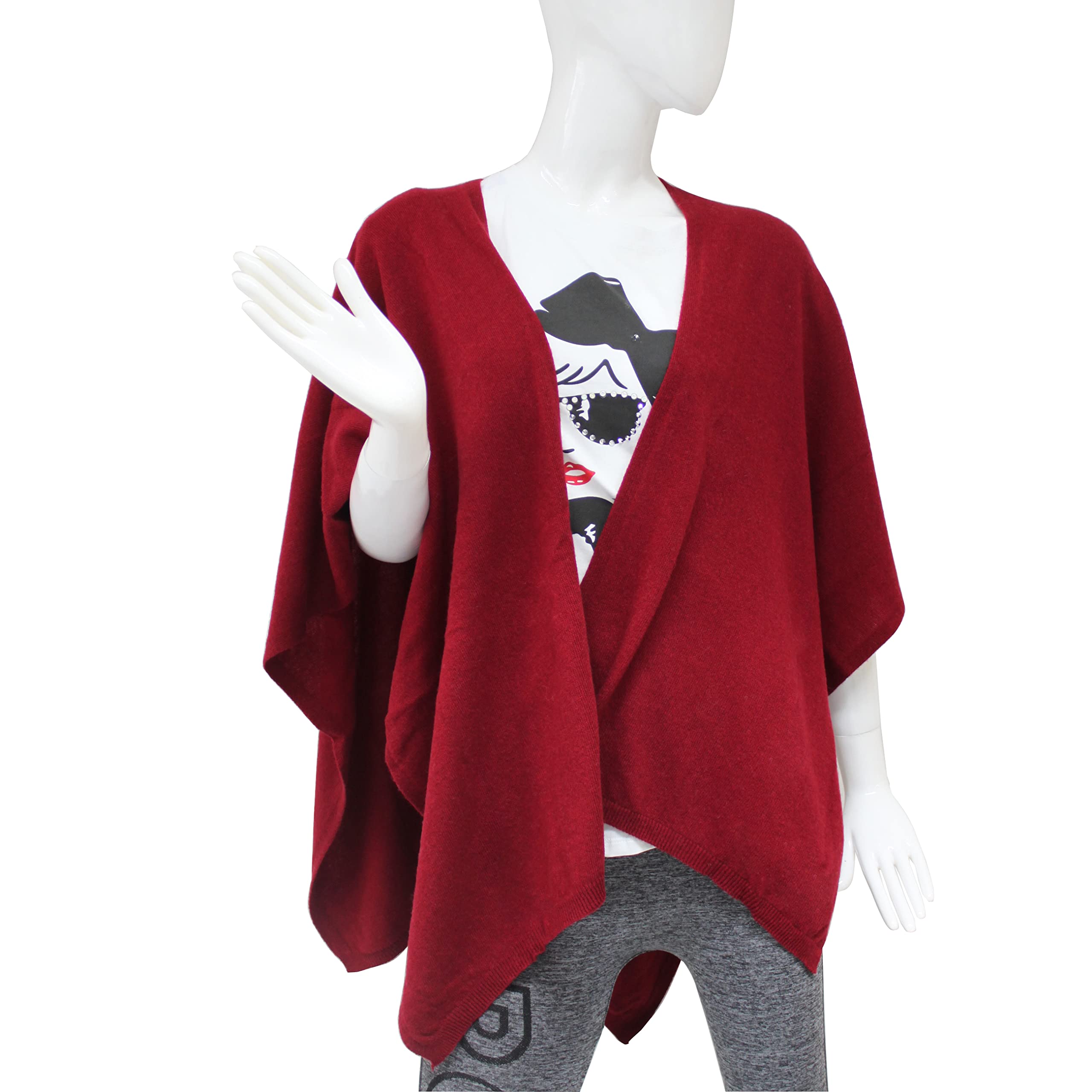 GLAMEXX24 Poncho Donna Sciarpa Cashmere Feeling Poncho e Mantelle Fatti a Maglia Cardigan Mantovana per Primavera Autunno Inverno