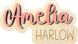 Generic Personalized 3D Newborn Baby Name Announcement, Hospital Photo Prop Plaque, Baby Name Sign - 7 Inch Wooden Sign