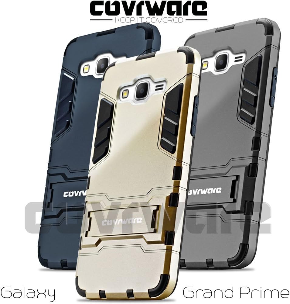 COVRWARE Slim Fit Kickstand Case with Screen Protector for Samsung Galaxy Grand Prime - Champagne Gold