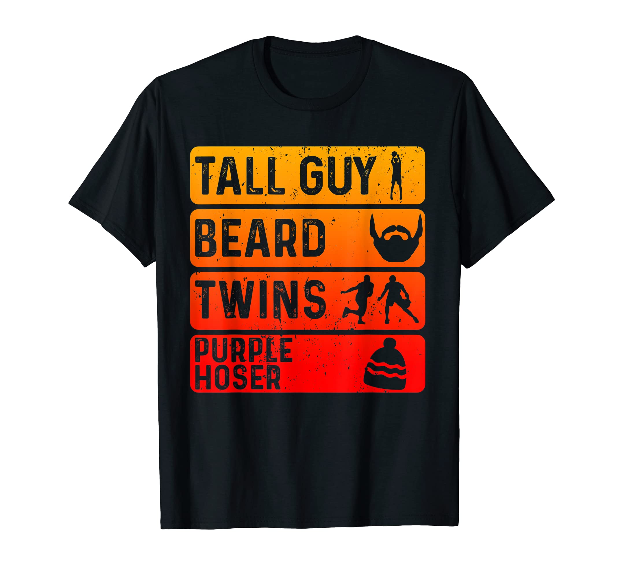 Tall Guy Beard Twins Purple HoserT-Shirt