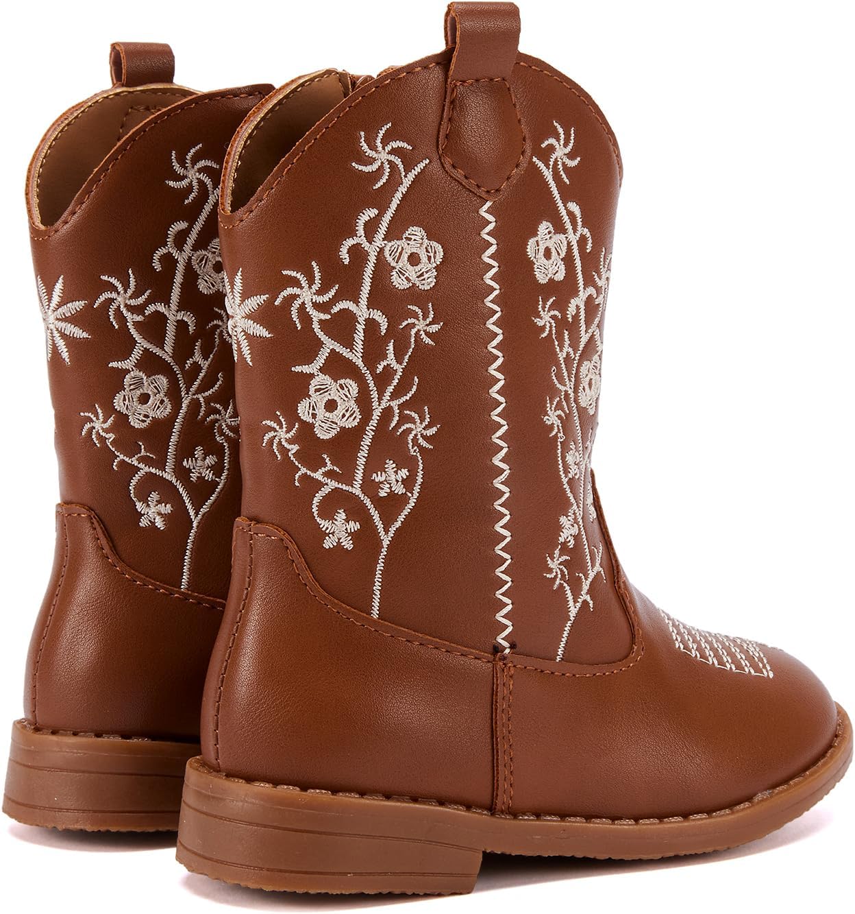 BMCiTYBM Toddler Girls Cowboy Cowgirl Boots Little Kids Pointed Toe Western Boots Mid Calf Side Zipper Riding Shoes for All Seasons (Toddler/Little Kid) - Image 5