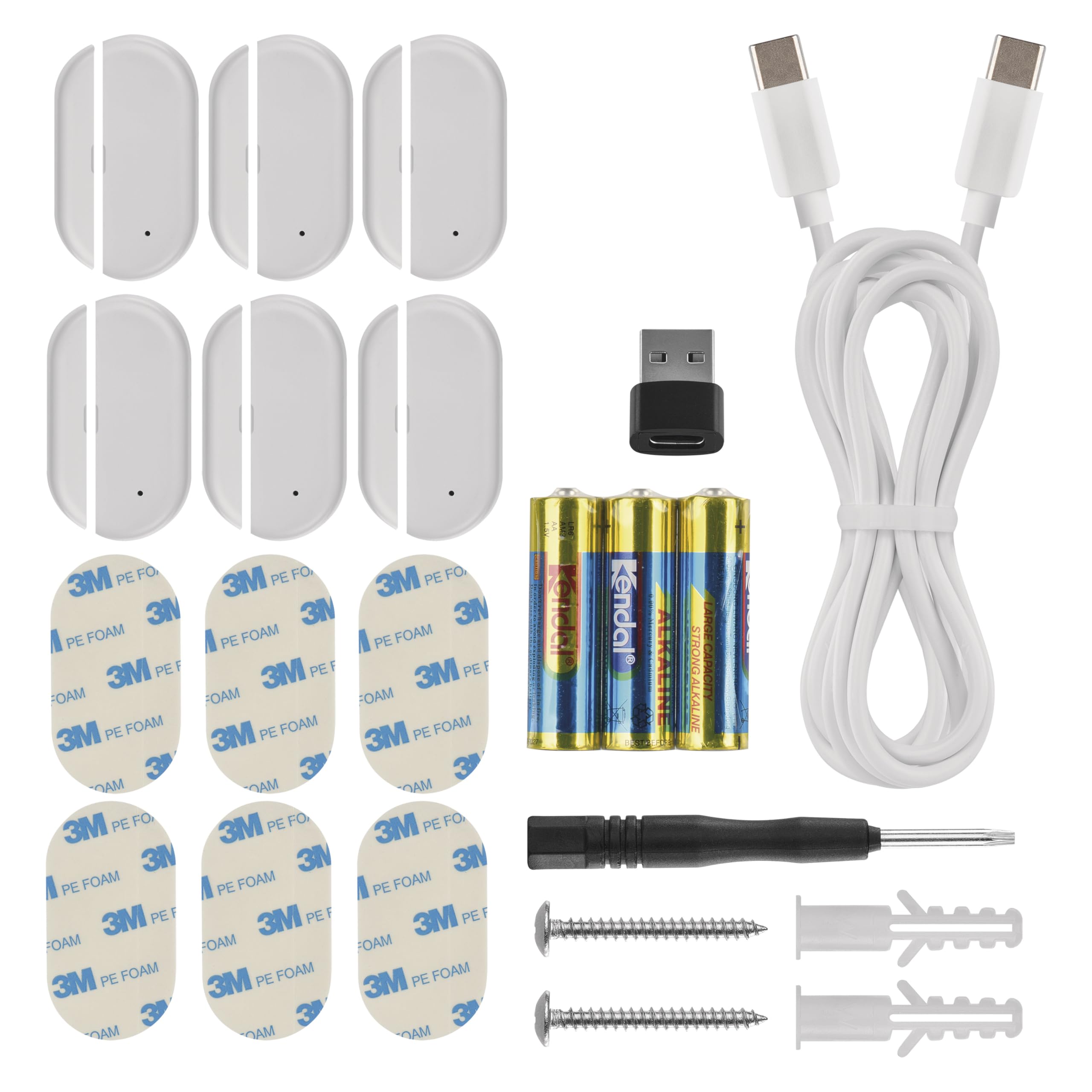 EMOS GoSmart - Alarma PIR con Sirena de 125 dB y aplicación, Doble operación, Kit de Alarma antirrobo, Tipo IP-126L, con 2 mandos a Distancia y 6 sensores de Puerta, Tuya, Smart Life, 2,4 GHz, WiFi