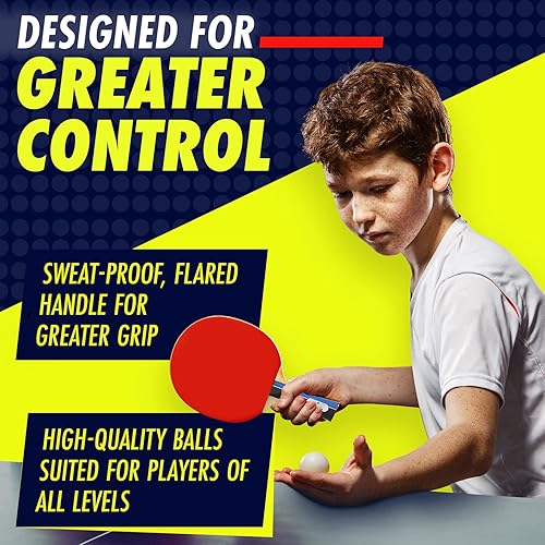 Miniatura 4 de NIBIRU SPORT Professional Ping Pong Paddle Sets - 2 Player or 4 Player Table Tennis Paddles, Retractable Net, Pingpong Balls and Carry Bag Storage