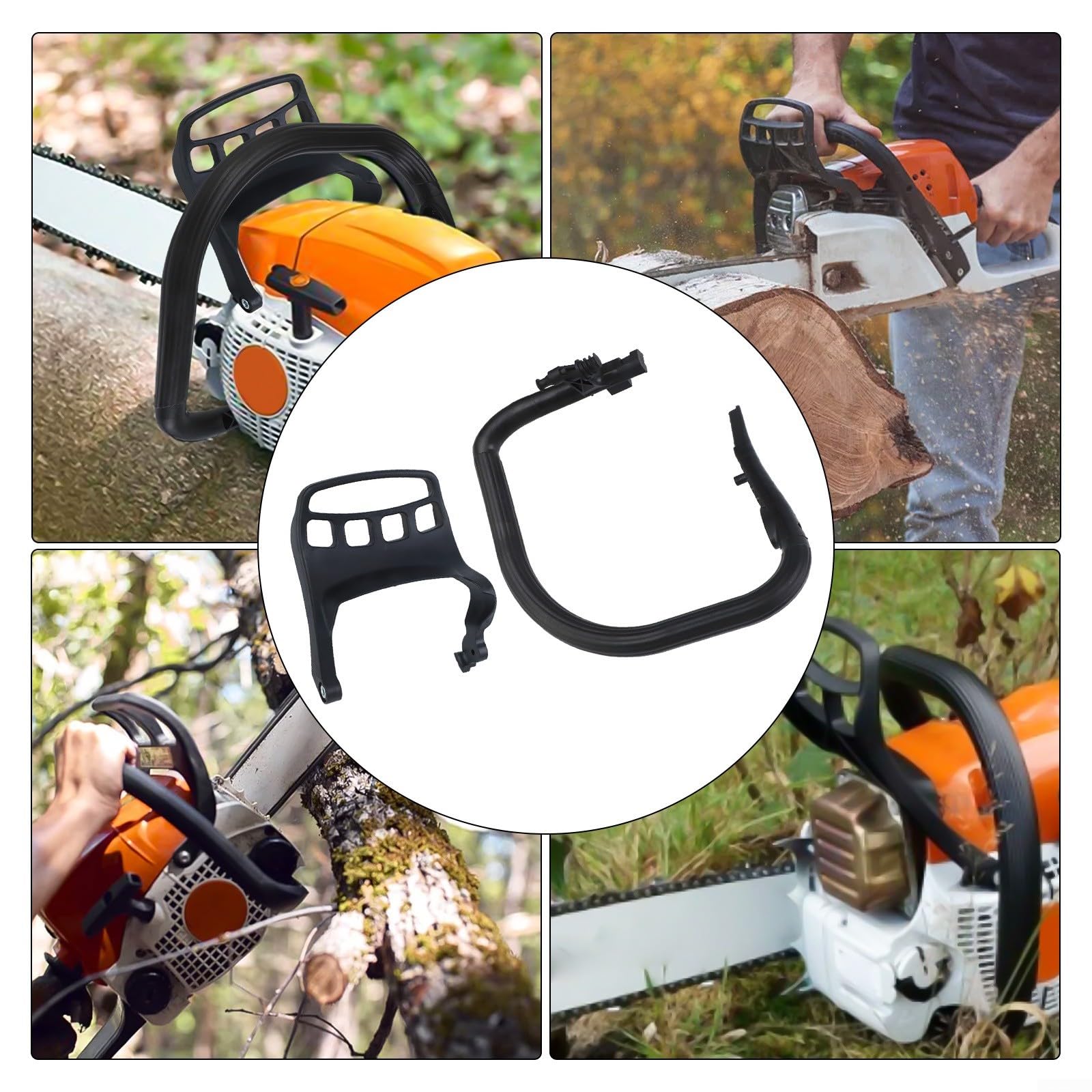 Repuesto de barra de mango de motosierra, para MS362 MS391 MS400 MS311, compatible con la pieza 1140 791 1703, diseño de agarre ergonómico, para tareas de corte pesadas, mango trasero de
