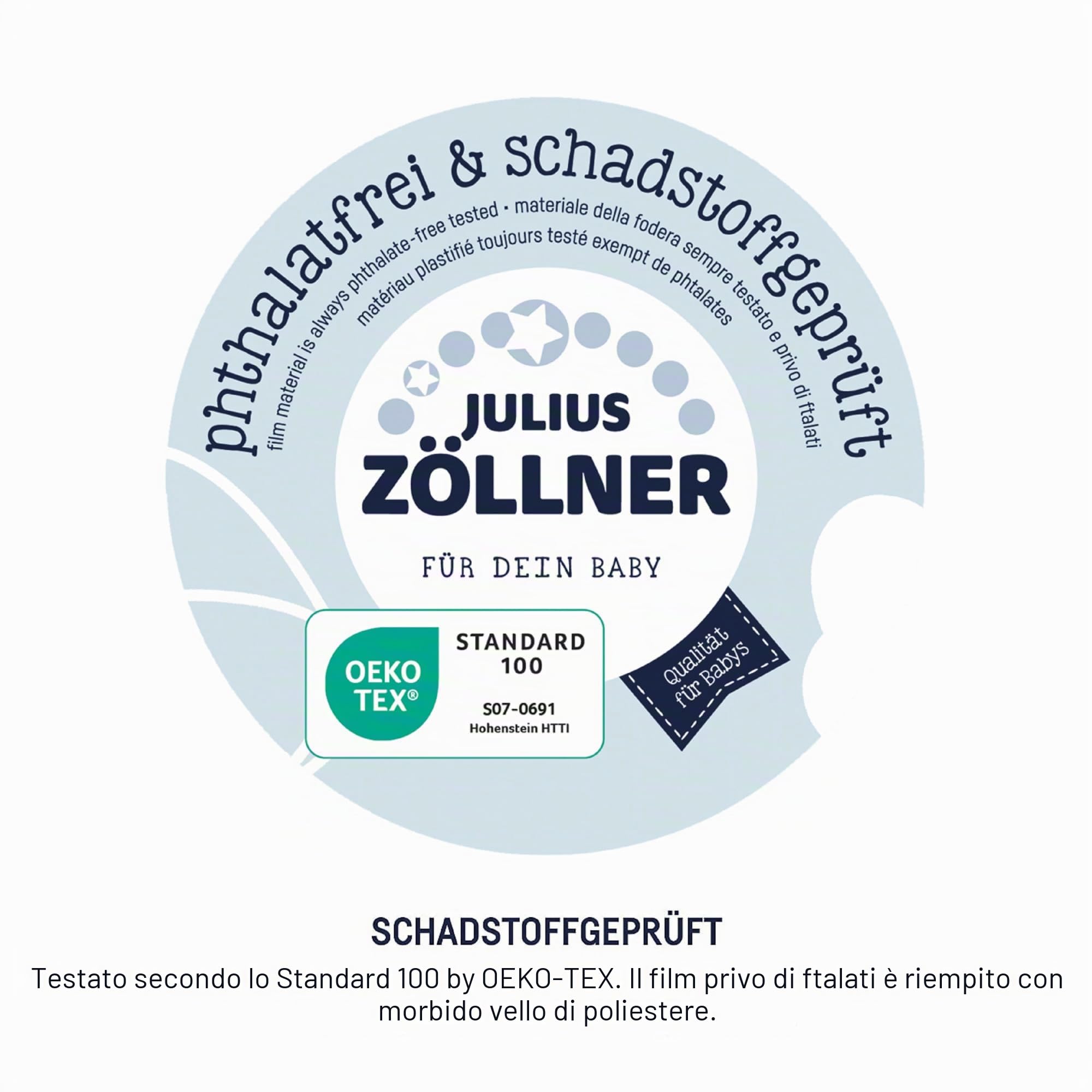 Julius Zöllner Materassino fasciatoio Softy, 85 x 75 cm, impermeabile e lavabile, prodotto in Germania, Oeko-Tex Standard 100, con stelle