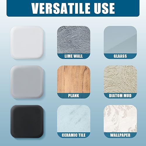 Miniatura 4 de 9 protectores de pared para puerta autoadhesivos de silicona para manija de puerta de muebles parachoques de puerta cuadrada de 165 pulgadas para