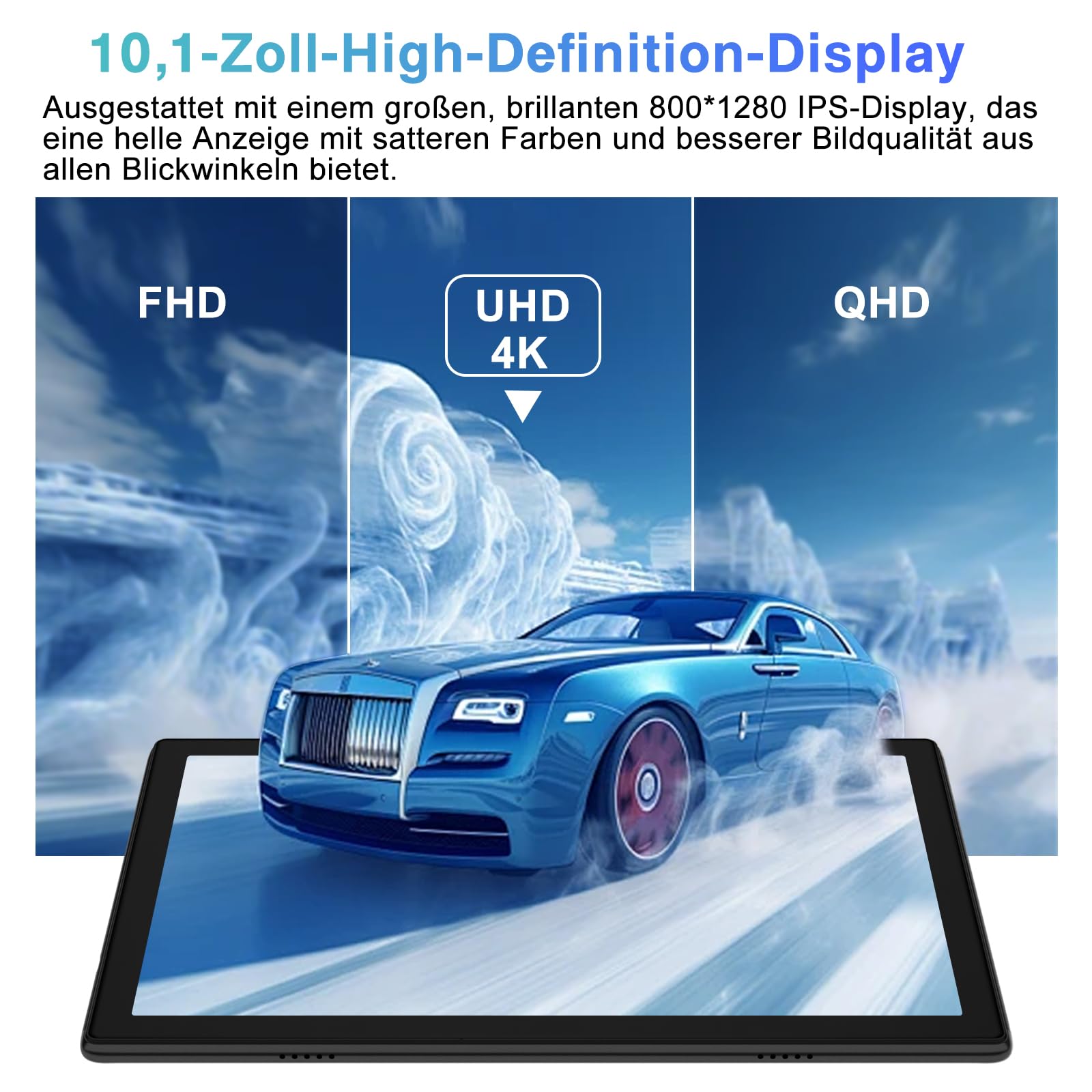 SUAAT 2026 Tablet Android 22 GB RAM + 128 GB ROM (2 TB TF), tablets 10 pollici, 8000mAh, Octa-Core, 2,0 GHz, WiFi 5G + 2,4G, GPS, 8 MP + 5 MP, Bluetooth 5.0, Cast,tastiera e mouse, Nero Intenso