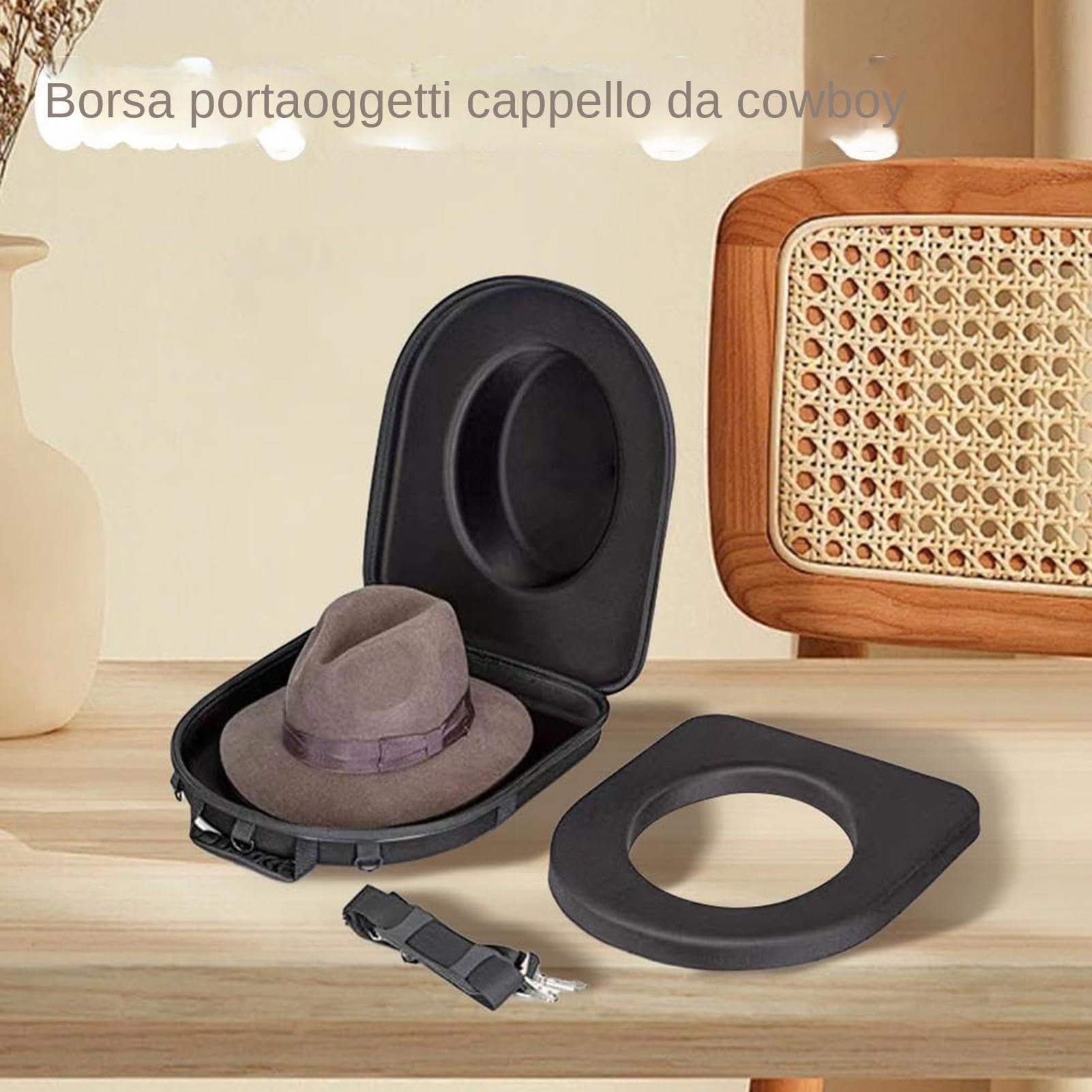 Portacappelli Da Cowboy In Legno E Metallo - Organizer Da Parete Per 6 Cappelli