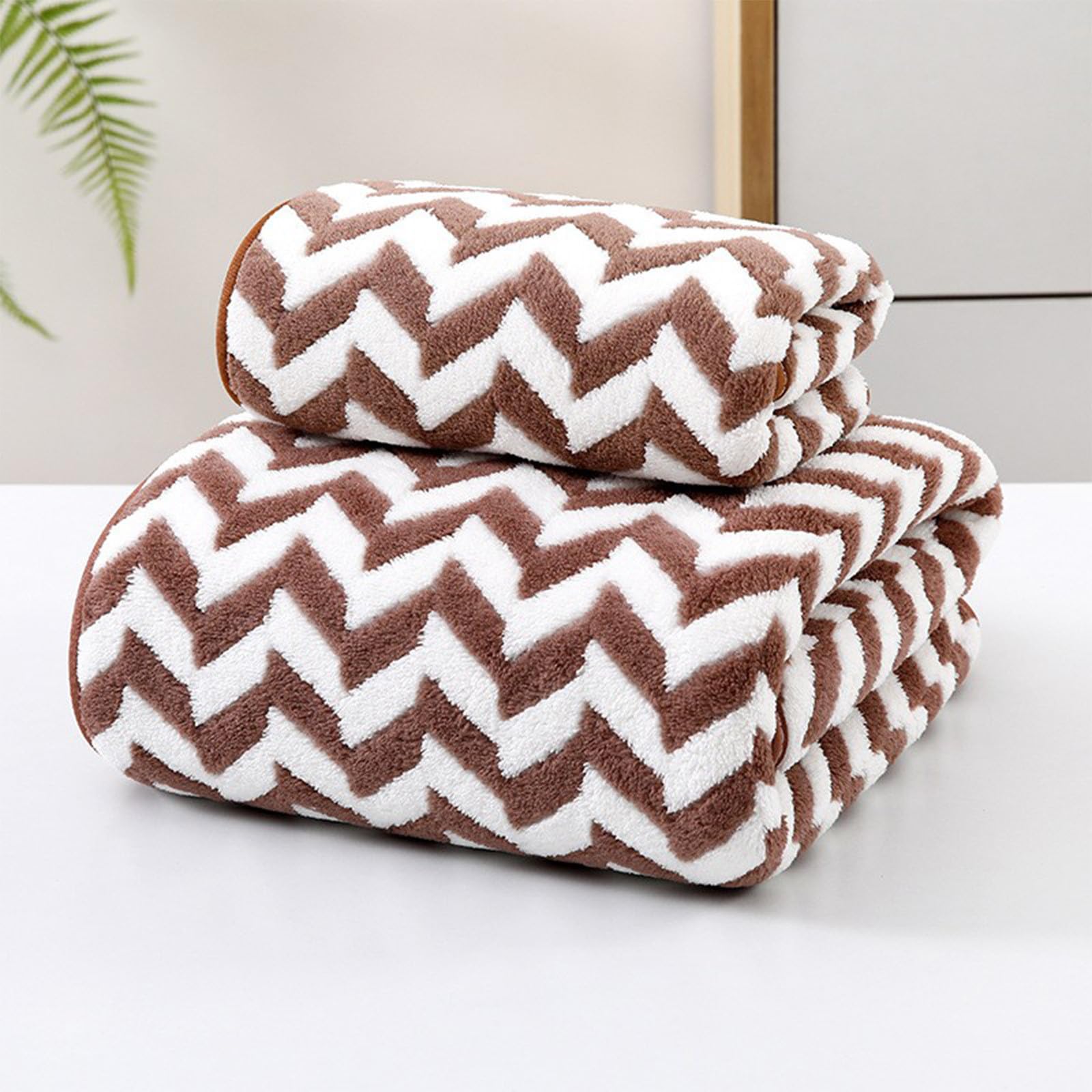 Generic 2pc Soft Linen Large Bath Towel Set Lightweight Absorbent Quick Drying Washcloth Cotton Bath Sheets Multipurpose Towels