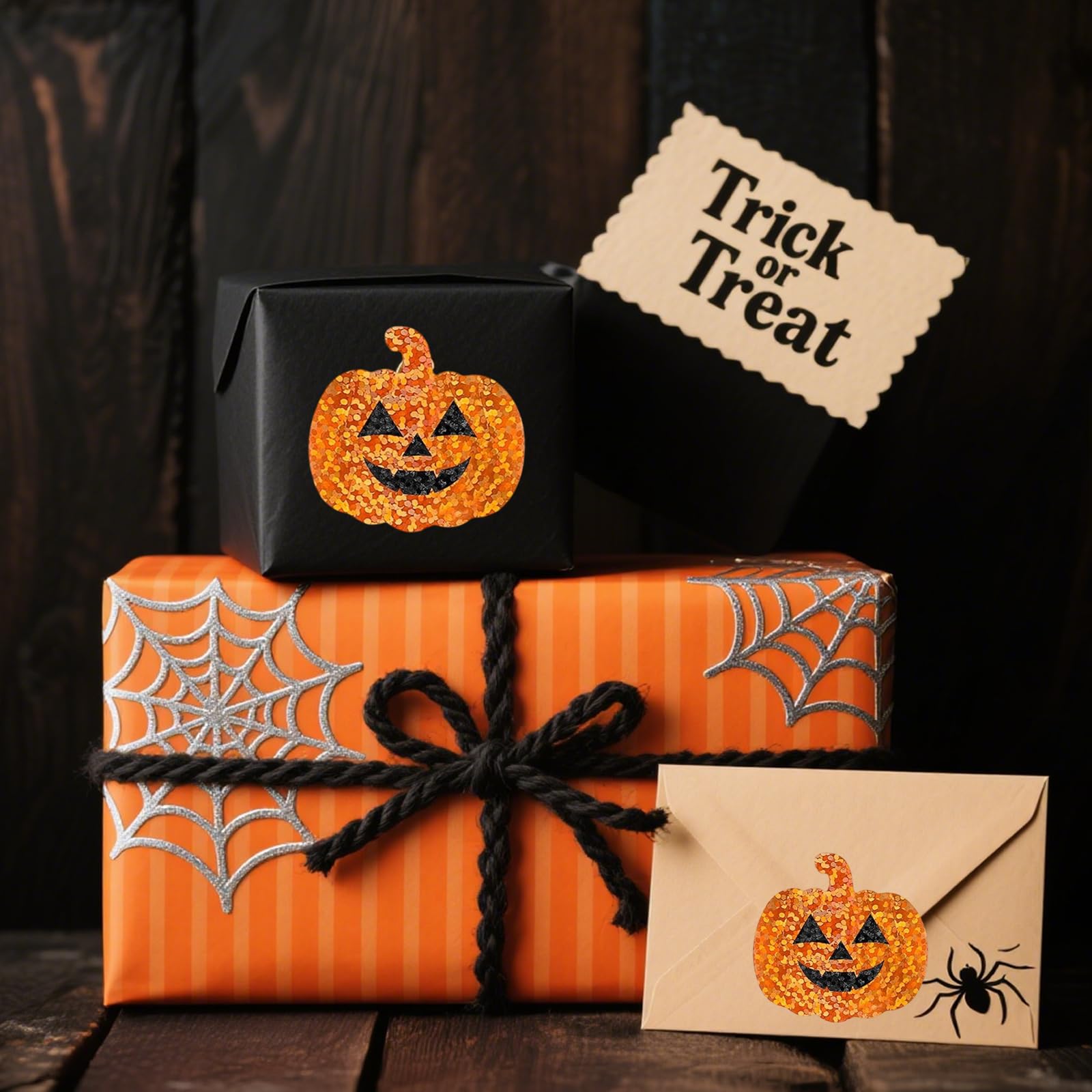 500Pcs Pumpkin Stickers, Halloween Stickers, Orange Sparkly Halloween Crafts - Image 3