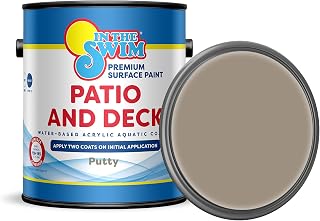 In The Swim Patio and Deck Paint - Putty -Water Based Acrylic Coating - For Sprayed, Patterned, or Bare Concrete Surfaces -1 Gallon