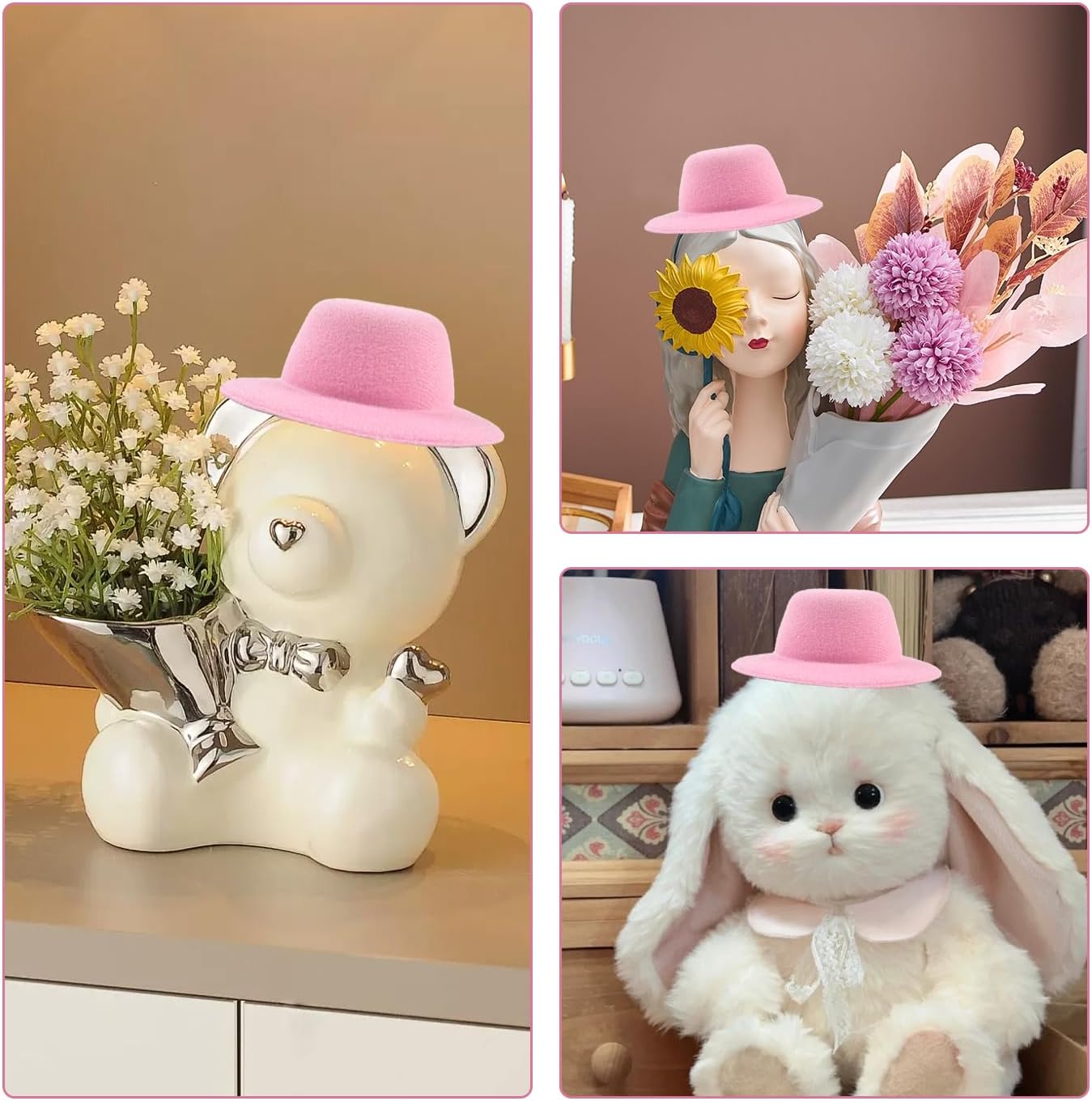 12 Pcs Mini Top Hat Miniature Formal Hats Doll Hat Colorful