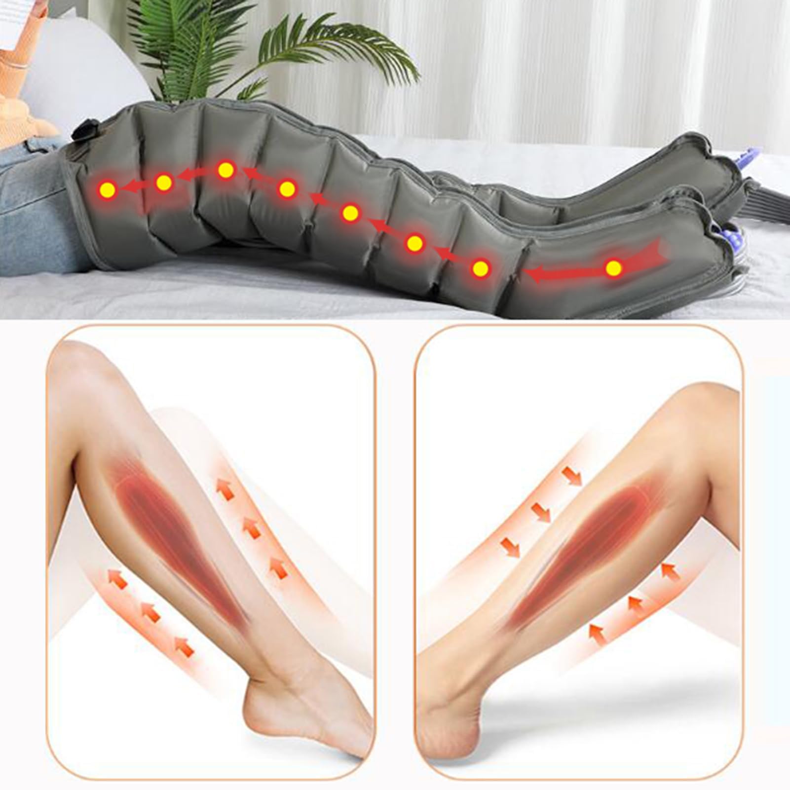 Pressoterapia Linfodrenaggio Professionale | 8 Camere d'Aria Macchinario Pressoterapia Gambe E Braccia Addome per Casa | Massaggio Linfodrenante Lipedema Gambe | 30-240 mmHg