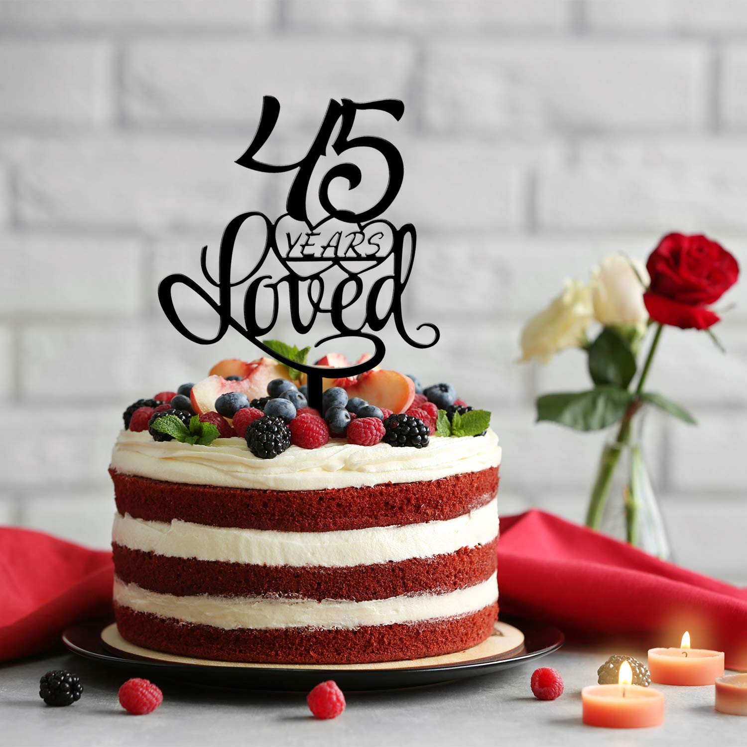 Tortenaufsätze „Happy 45th“ – 3 Stück, Gold-glitzernd, 15x21,6 Cm, Aus Karton, Für 45. Geburtstag, Jubiläum & Feiern (nicht Essbar)