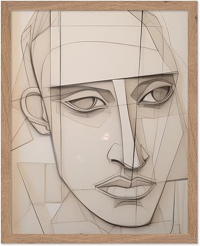 Miniatura 21 de Monem Art Póster de Cara Geométrica - Impresión de Dibujo de Líneas Retro - Arte Moderno - Arte Abstracto - Arte de Rostros - Arte Boho Elegante -
