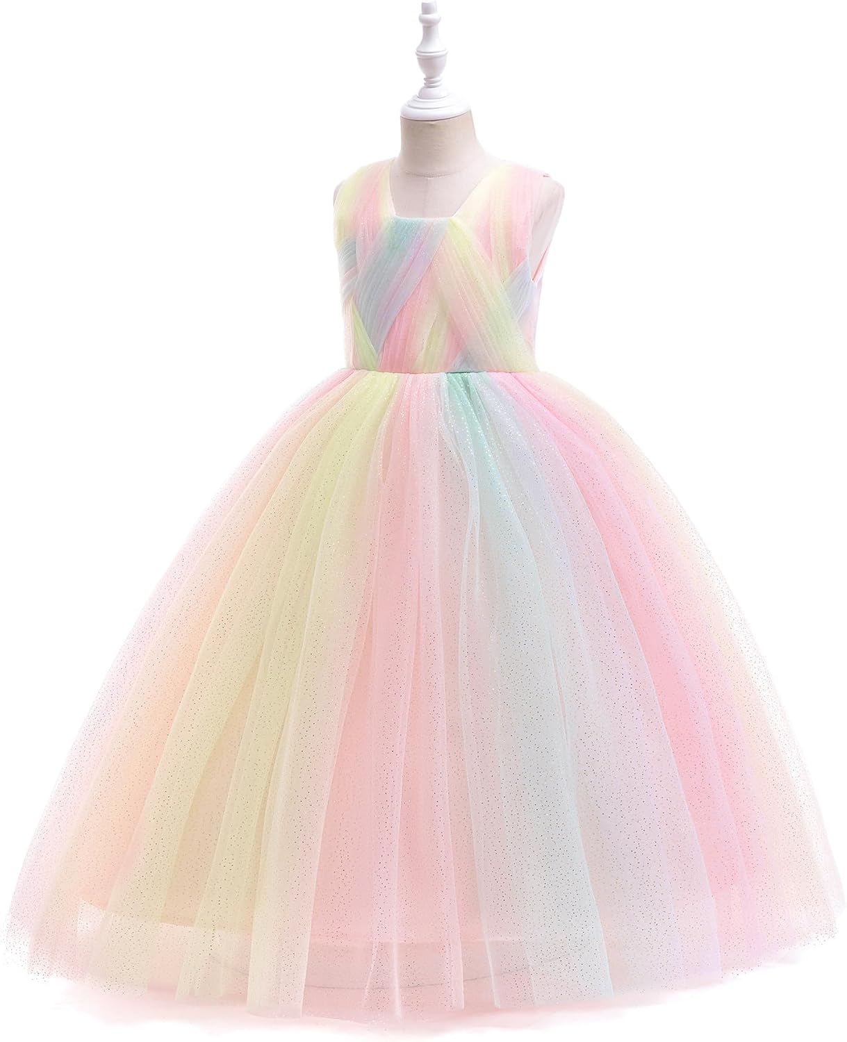 Flower Girls Formal Wedding Dress for Tulle Party Bridesmaid Pageant Princess Kids Birthday Prom Ball Gown