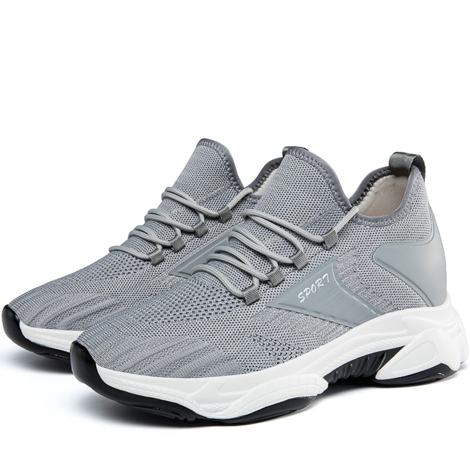 Elevate Shoes - Zapatillas de malla para hombre, para correr, para verano, transpirables, ligeras, para senderismo, exteriores, 10 cm de alto, para correr