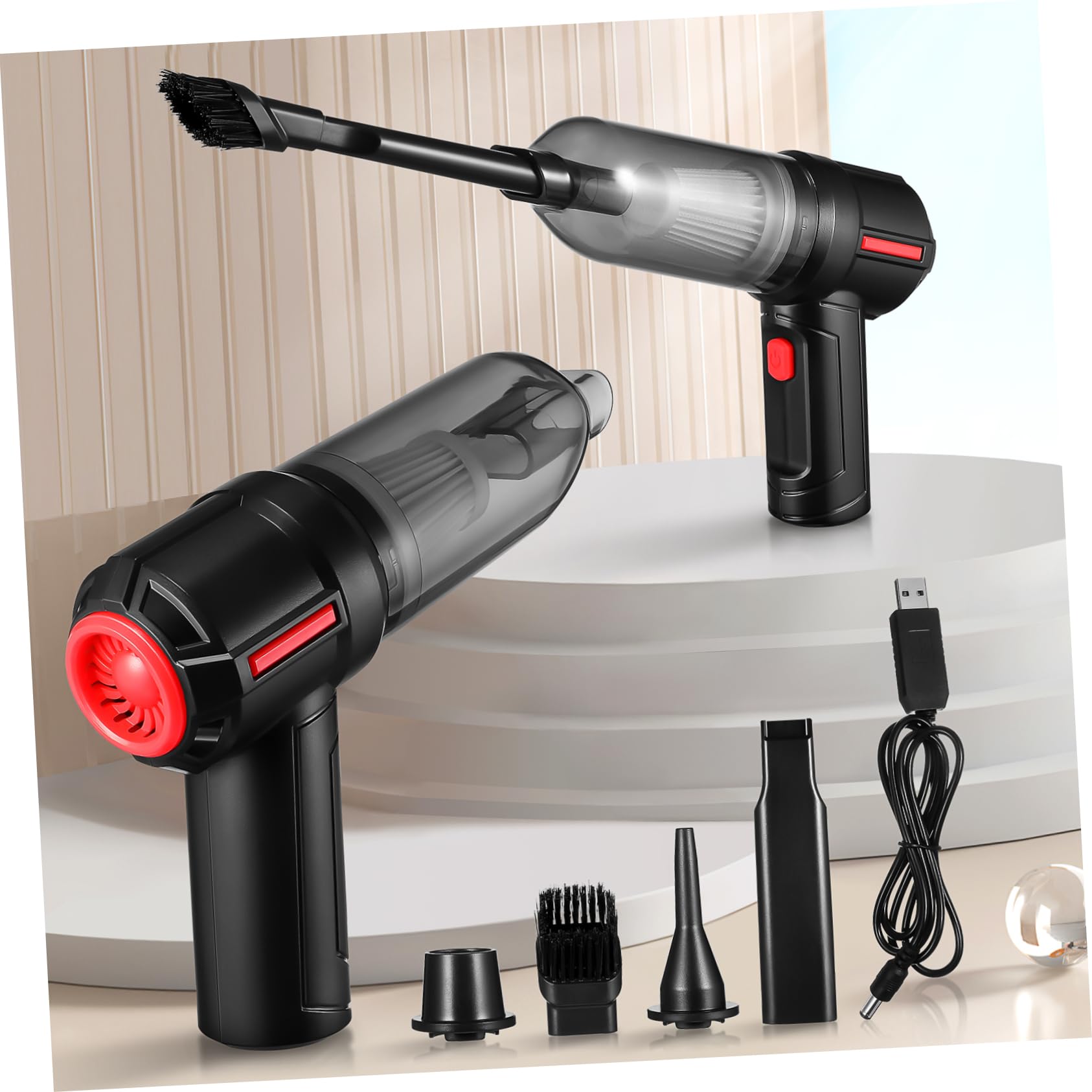 KONTONTY 1Set Electric Duster and Vacuum Cleaner Cordless Handheld Collector for Computer Keyboard Lens and Window Cleaning Powerful Motor Washable Lightweight Design